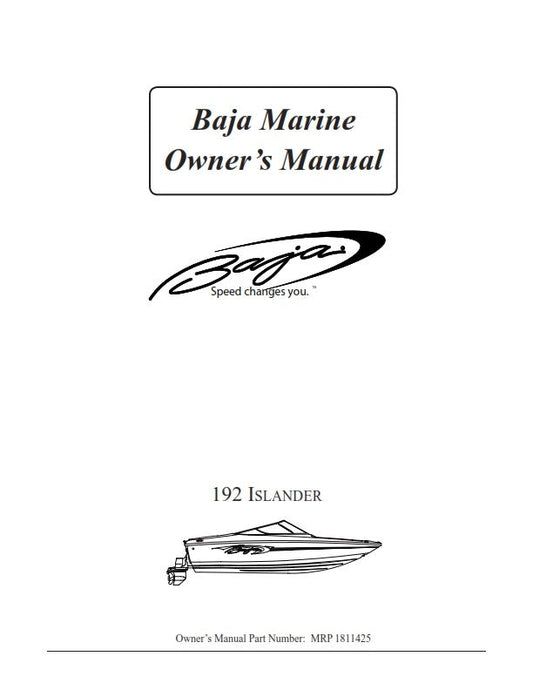 BAJA MARINE 192 ISLANDER BOAT OWNERS MANUAL REPRINTED COMB BOUND