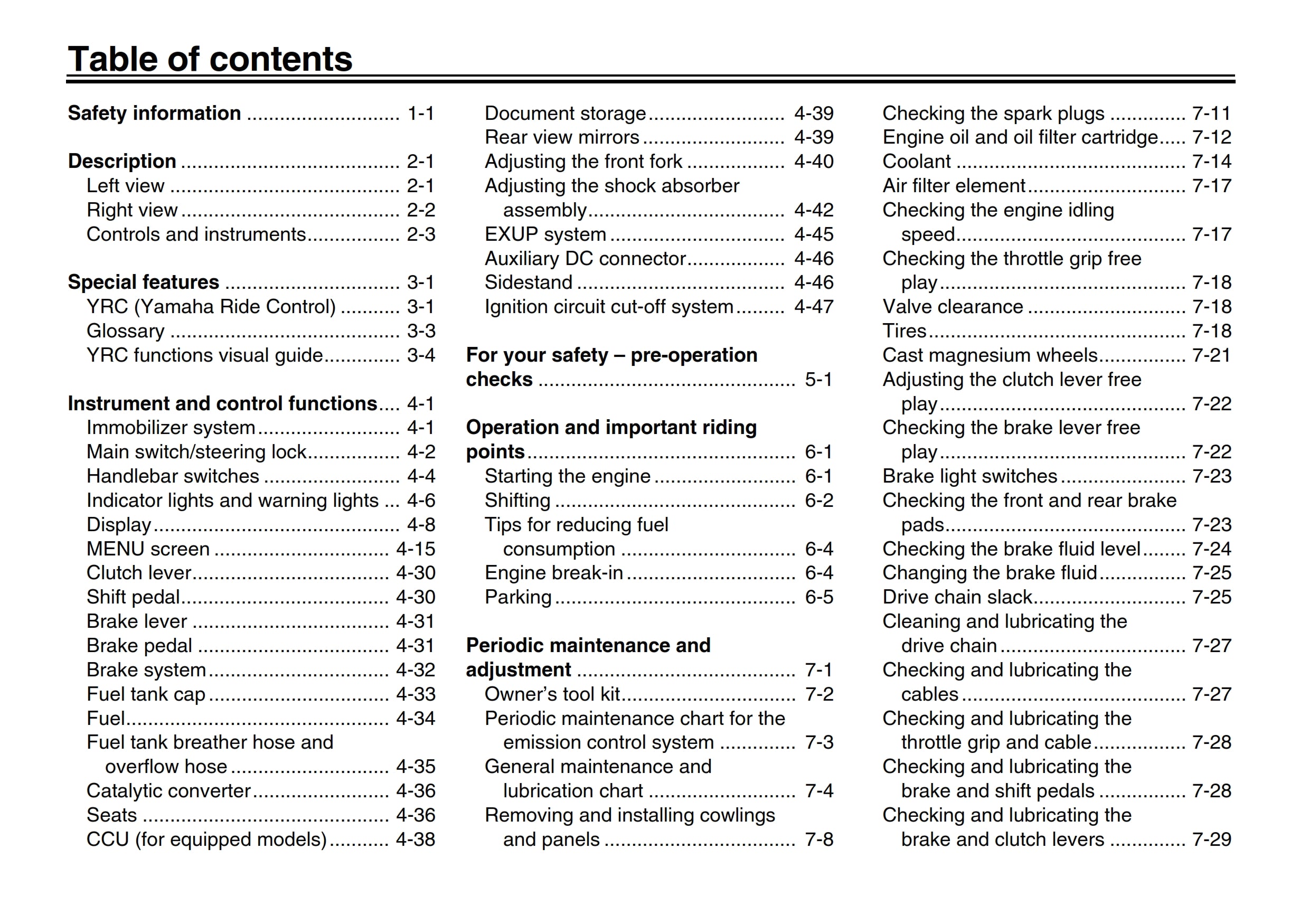 YAMAHA YZF-R1 YZF-R1M 2015 OWNERS MANUAL