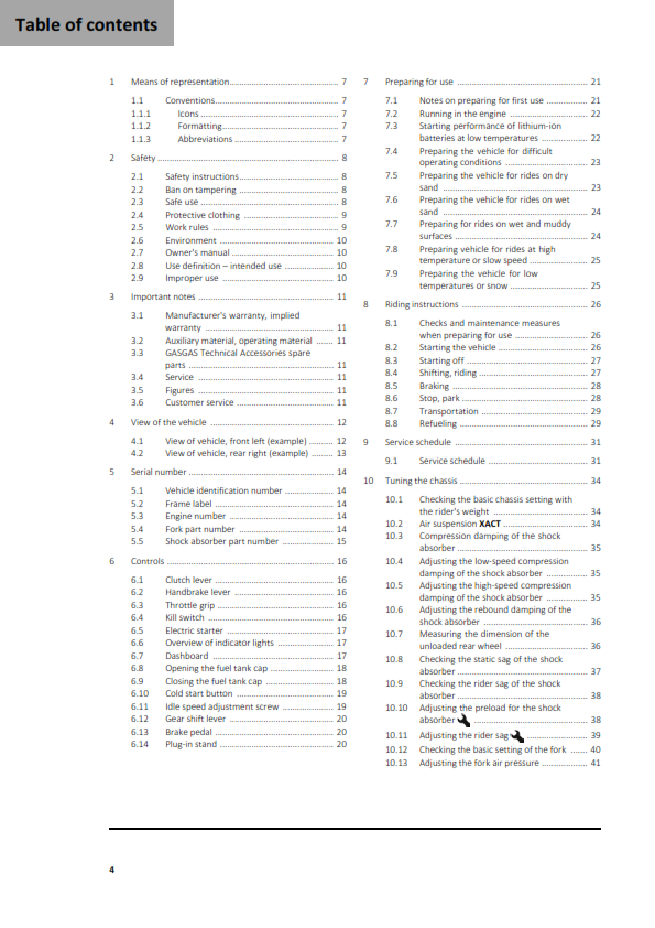 GASGAS 2026 OWNERS MANUAL - MC 250F