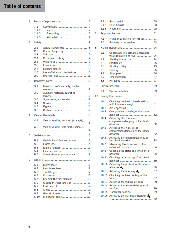 KTM 2026 - 65 SX - OWNERS MANUAL USER GUIDE