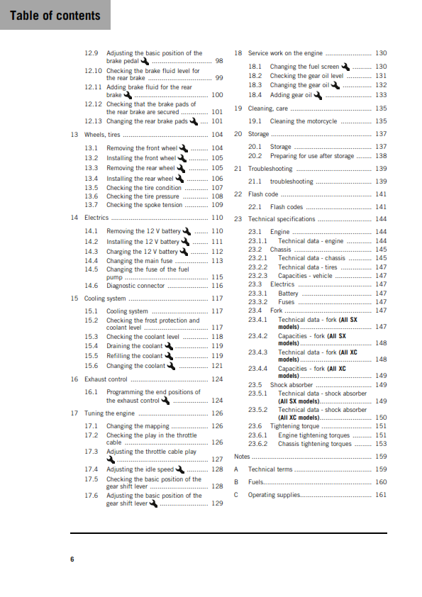 KTM 2026 - 250 300 SX XC - OWNERS MANUAL USER GUIDE