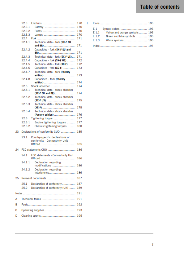 KTM 2026 - 450 SX-F FACTORY EDITION XC-F - OWNERS MANUAL USER GUIDE