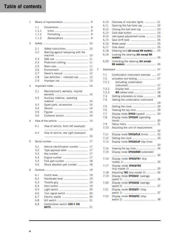 KTM 2026 - 350 EXC-F SIX DAYS - OWNERS MANUAL USER GUIDE