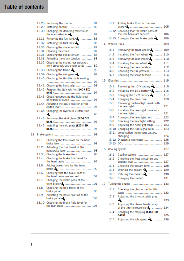 KTM 2026 - 350 EXC-F SIX DAYS - OWNERS MANUAL USER GUIDE