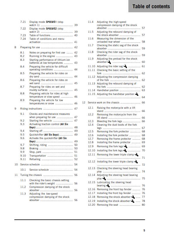 KTM 2026 - 450 500 XCF-W EXC-F SIX DAYS - OWNERS MANUAL USER GUIDE