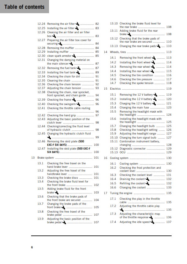 KTM 2026 - 500 EXC-F SIX DAYS US - OWNERS MANUAL USER GUIDE