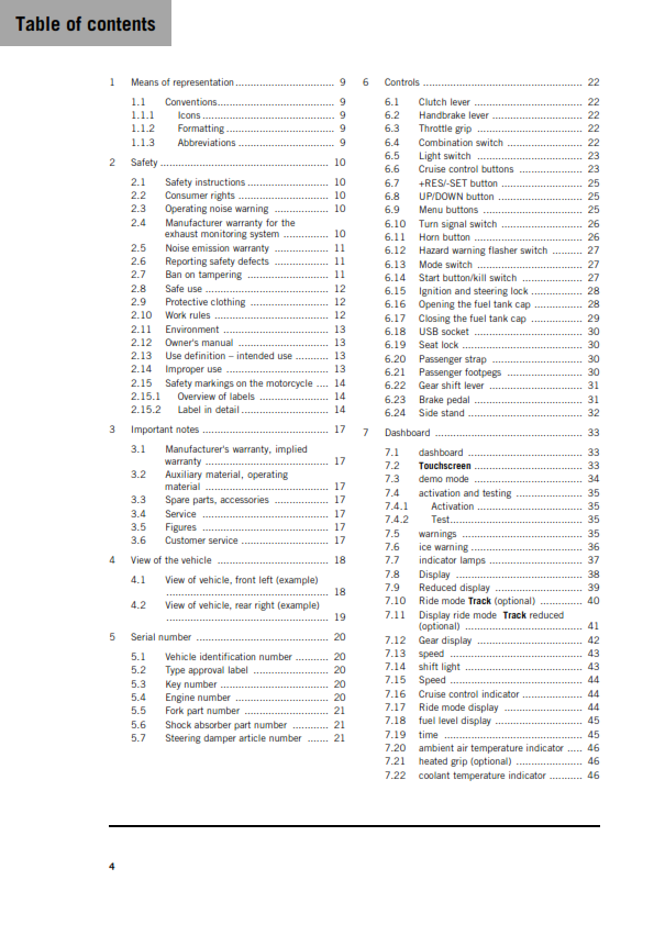 KTM 2026 - 990 RC R US - OWNERS MANUAL USER GUIDE