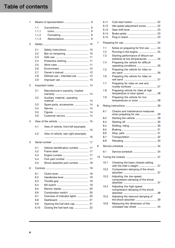 HUSQVARNA 2026 - TC 125 - OWNERS MANUAL