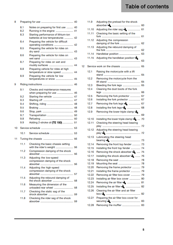 HUSQVARNA 2026 - TE 125 150 - OWNERS MANUAL