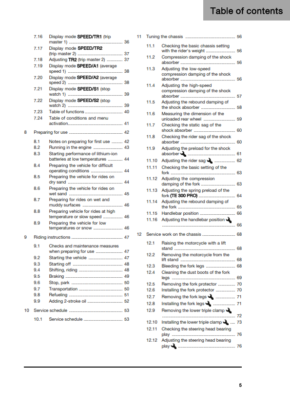 HUSQVARNA 2026 - TE 250 300 PRO - OWNERS MANUAL