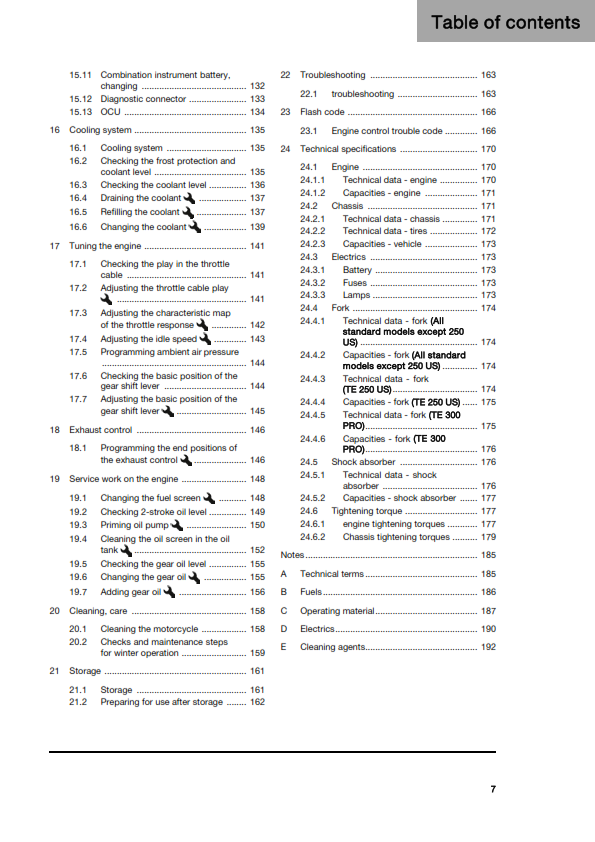 HUSQVARNA 2026 - TE 250 300 PRO - OWNERS MANUAL