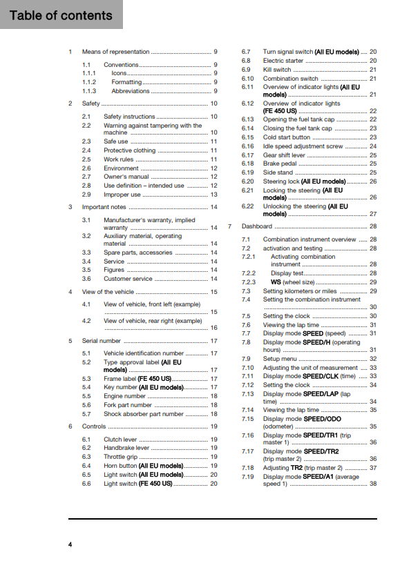 HUSQVARNA 2026 - FE 450 501 - OWNERS MANUAL