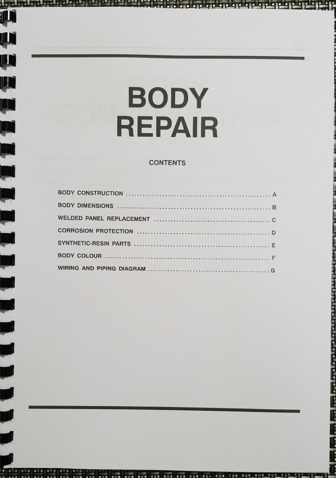 MITSUBISHI LANCER EVO VII BODY REPAIR MANUAL REPRINTED COMB BOUND