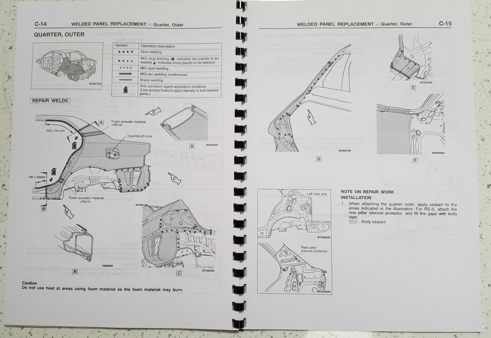 MITSUBISHI LANCER EVO VII BODY REPAIR MANUAL REPRINTED COMB BOUND