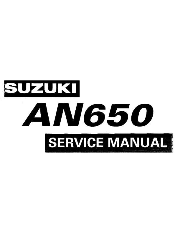 SUZUKI AN650 K3 2003 WORKSHOP SERVICE MANUAL REPRINTED COMB BOUND