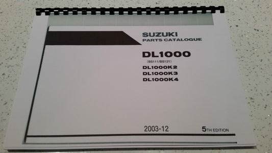 SUZUKI DL-1000 PARTS MANUAL K2 K3 K4 2002 2003 2004  REPRINTED COMB BOUND