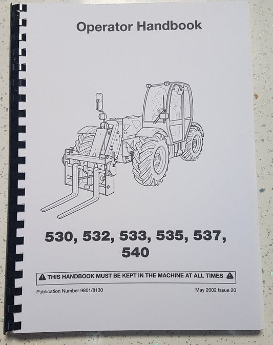 JCB 530 532 533 535 537 540 OPERATOR MANUAL REPRINTED COMB BOUND