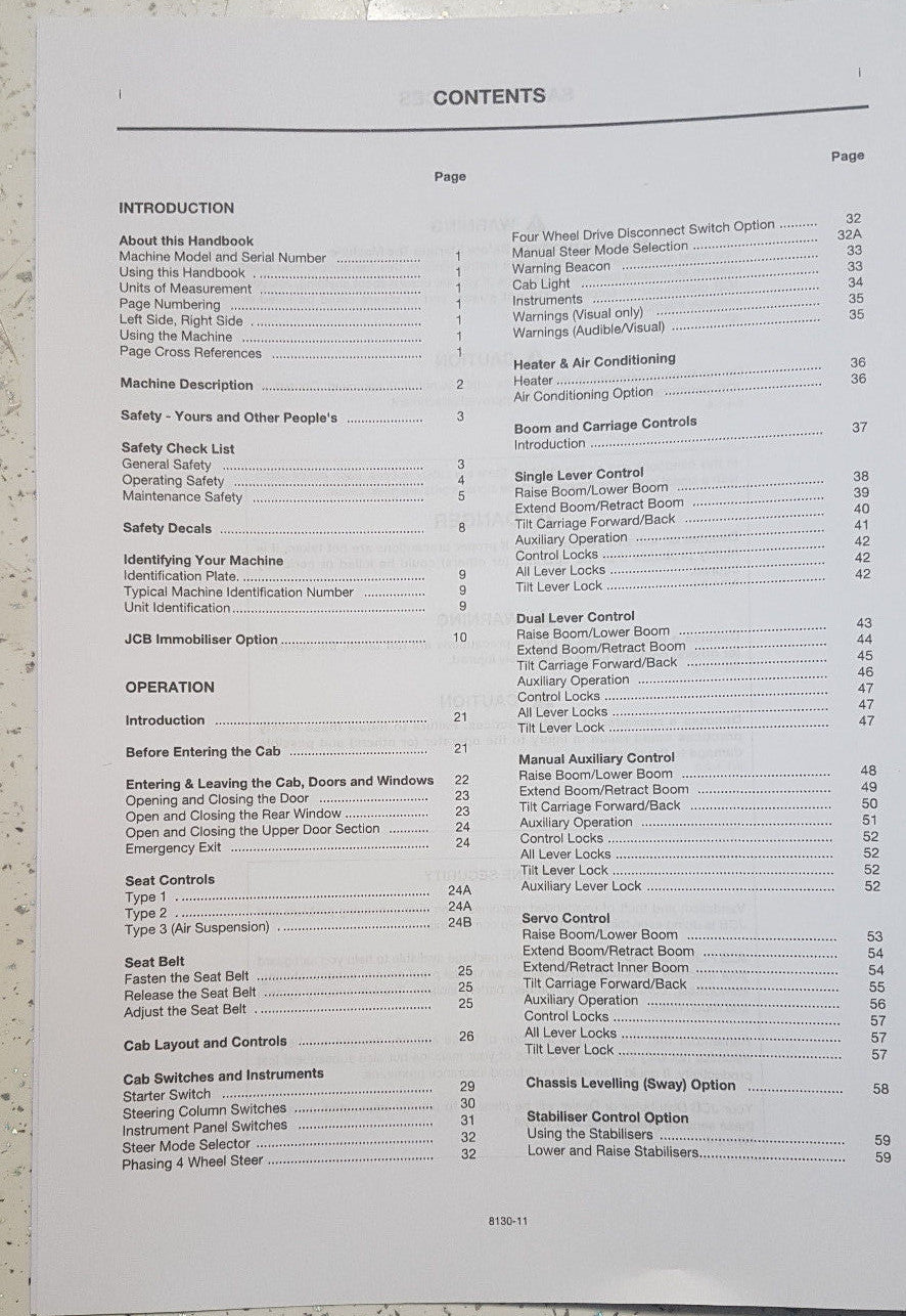 JCB 530 532 533 535 537 540 OPERATOR MANUAL REPRINTED COMB BOUND