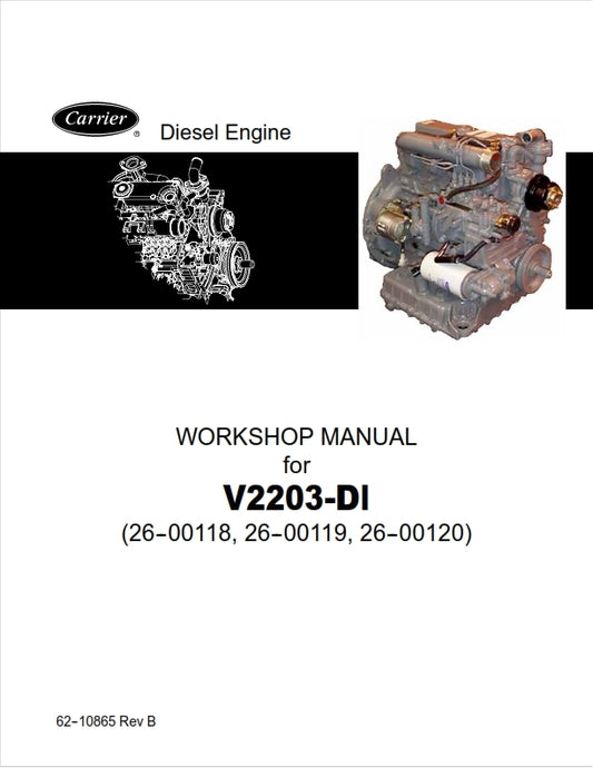 KUBOTA V2203-DI (26-00118 26-00119 26-00120) WORKSHOP MANUAL REPRINTED