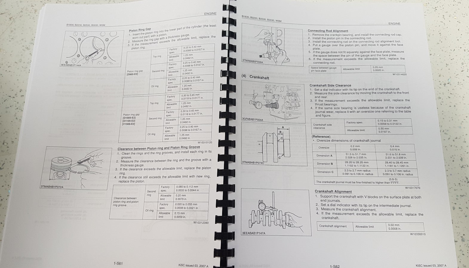 KUBOTA TRACTOR B1830 B2230 B2500 B3030 WORKSHOP MANUAL 2007 EDITION REPRINTED