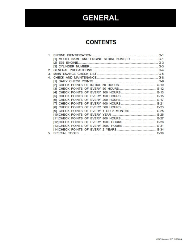KUBOTA 03-M-E3B 03-M-DI-E3B 03-M-E3BG WORKSHOP MANUAL 2008 REPRINTED COMB BOUND