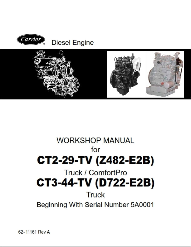 CARRIER KUBOTA CT2-29-TV CT3-44-TV WORKSHOP MANUAL REPRINTED COMB BOUND