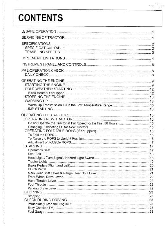 KUBOTA TRACTOR L4400 OPERATORS  MANUAL REPRINTED COMB BOUND