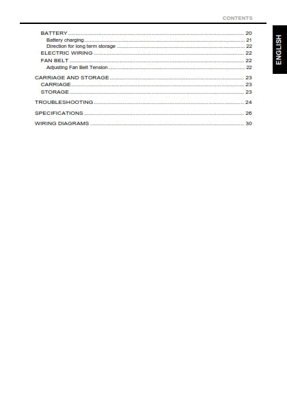 KUBOTA DIESEL ENGINE D1005 D1105 D1305 D1505 E3BG OPERATORS MANUAL REPRINT