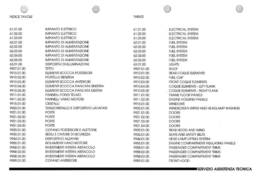 LAMBORGHINI DIABLO ROADSTER PARTS MANUAL 1996 - 1997 REPRINTED COMB BOUND
