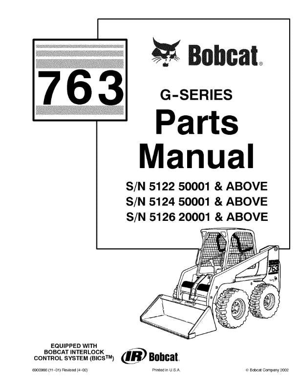 BOBCAT 763 G SERIES PARTS MANUAL REPRINTED COMB BOUND