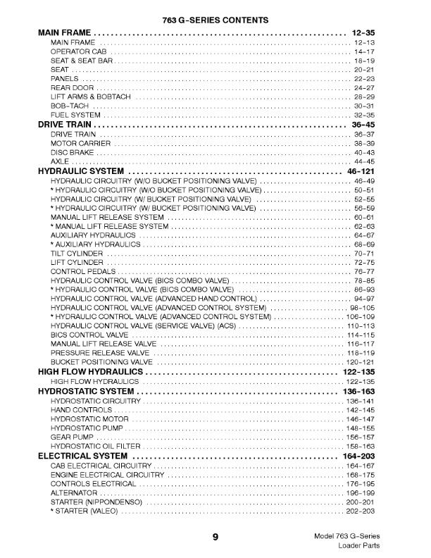 BOBCAT 763 G SERIES PARTS MANUAL REPRINTED COMB BOUND