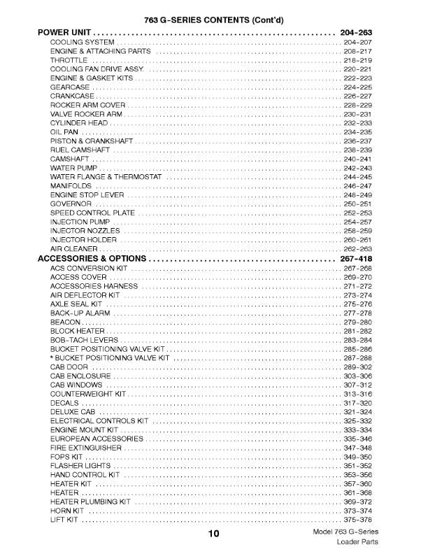 BOBCAT 763 G SERIES PARTS MANUAL REPRINTED COMB BOUND