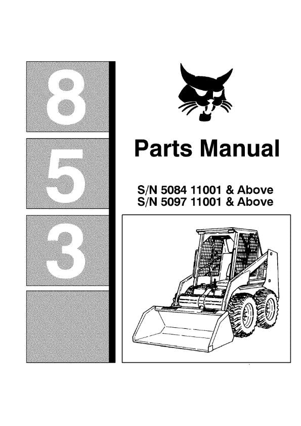 BOBCAT 853 PARTS MANUAL REPRINTED COMB BOUND