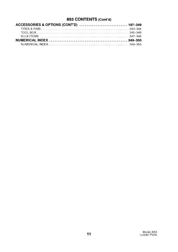 BOBCAT 853 PARTS MANUAL REPRINTED COMB BOUND