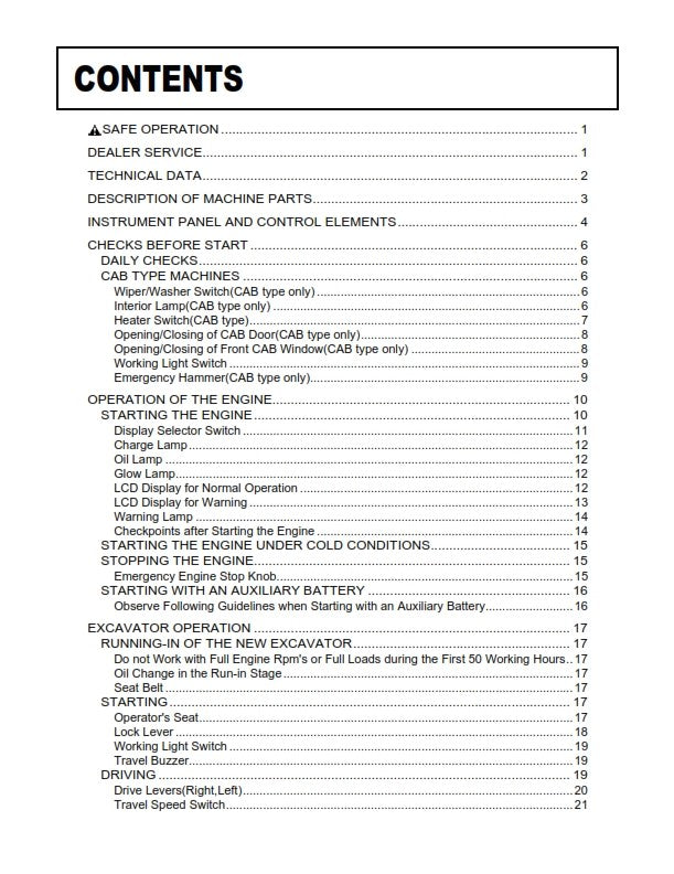 KUBOTA KX91-3S2 U35-3S2 EXCAVATOR OPERATOR MANUAL REPRINTED COMB BOUND