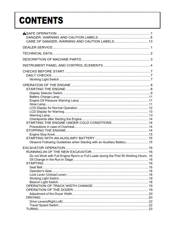KUBOTA KX 016-4 KX 018-4 EXCAVATOR OPERATOR MANUAL REPRINTED COMB BOUND