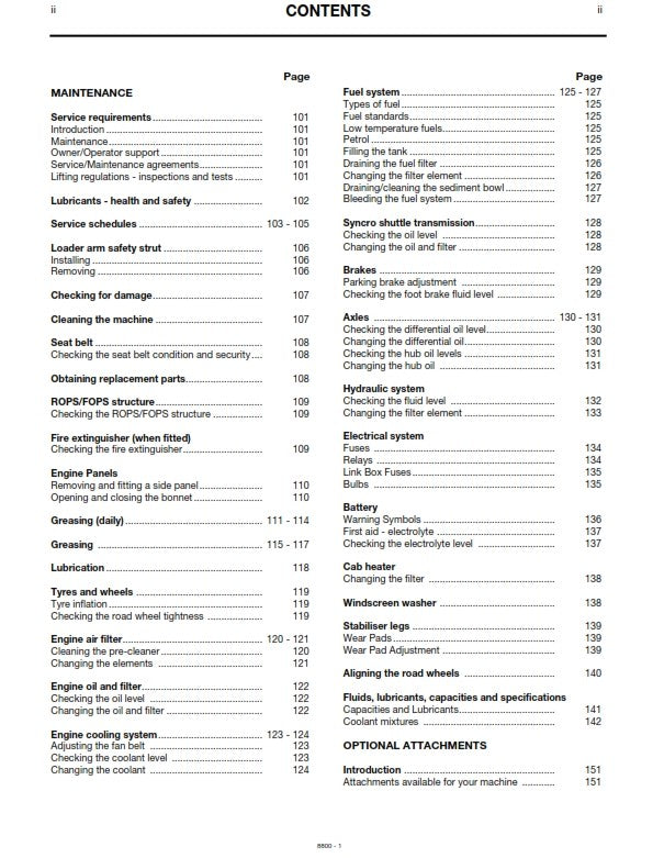 JCB 2CX BACKHOE LOADER OPERATOR MANUAL FROM SERIAL 930000 REPRINTED COMB BOUND