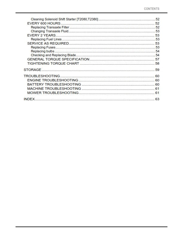 KUBOTA LAWN TRACTOR T1880 T2080 T2380 OPERATOR MANUAL REPRINT COMB BOUND