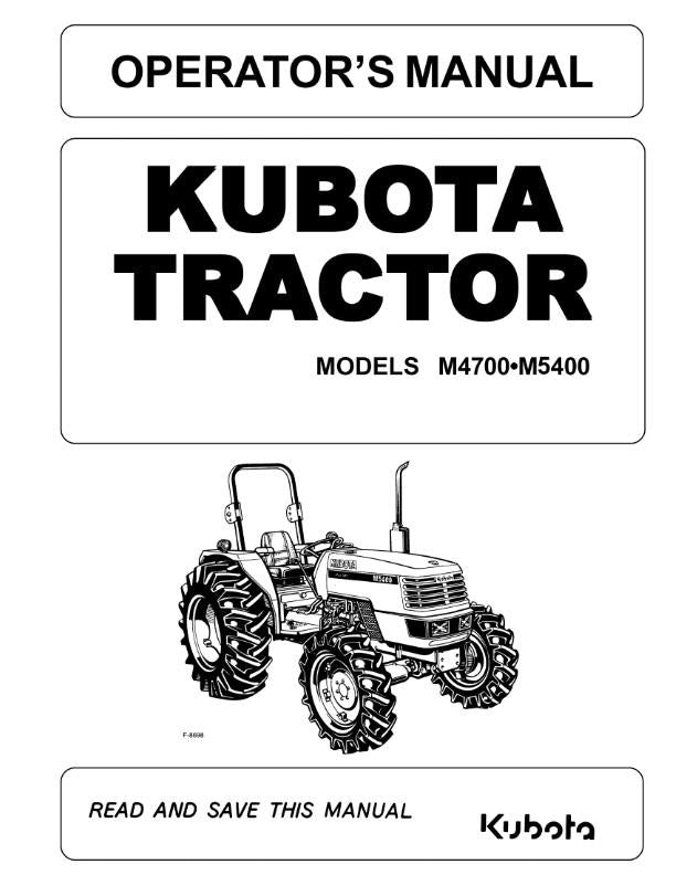 KUBOTA TRACTOR M4700 M5400 OPERATOR MANUAL REPRINT COMB BOUND