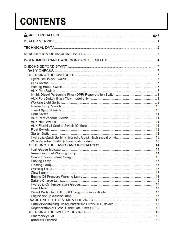 KUBOTA COMPACT TRACK LOADER SVL90-2 OPERATOR MANUAL REPRINTED COMB BOUND