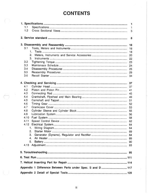 YANMAR L40AE L48AE L60AE L70AE L75AE L90AE L100AE SERVICE MANUAL REPRINTED