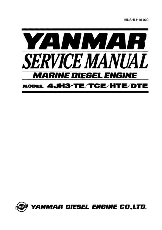 YANMAR MARINE DIESEL ENGINE 4JH3-TE TCE HTE DTE SERVICE MANUAL REPRINTED