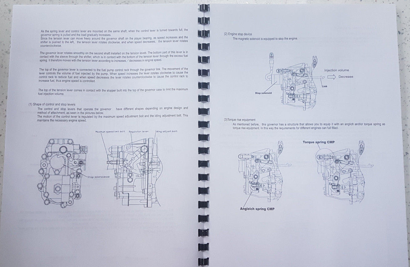 YANMAR FUEL INJECTION YPD-MP2 YPD-MP4 SERVICE MANUAL REPRINTED COMB BOUND