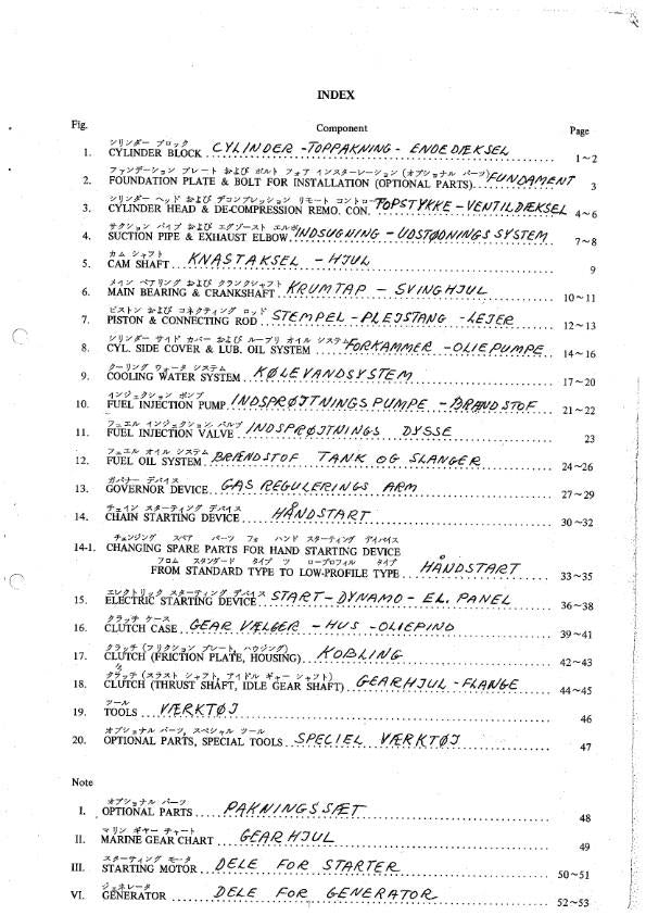 YANMAR YSE SERIES PARTS MANUAL REPRINTED COMB BOUND