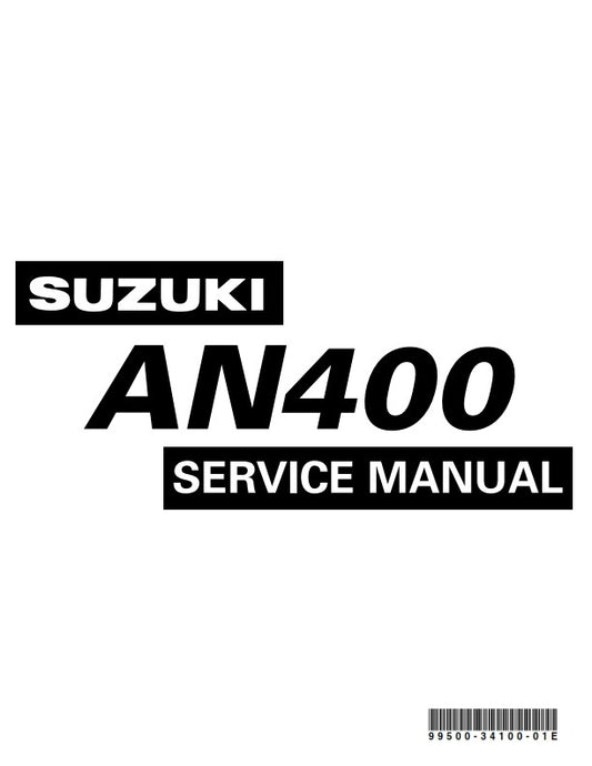 SUZUKI AN400 K7 WORKSHOP SERVICE MANUAL REPRINTED COMB BOUND 2006 EDITION