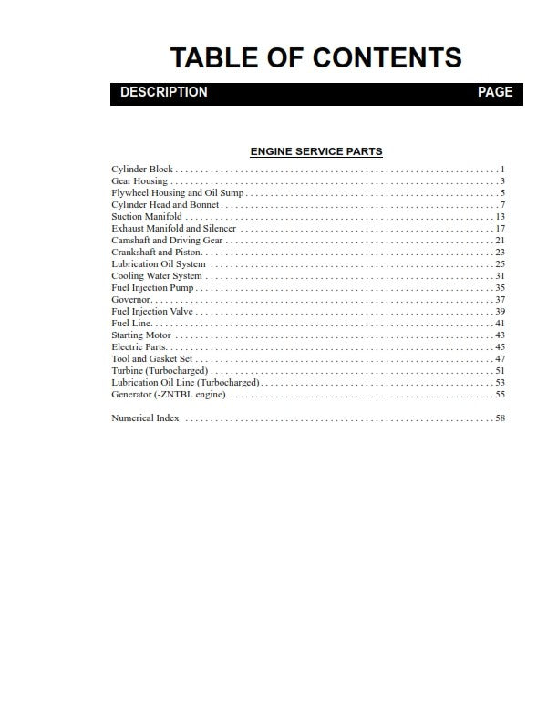 YANMAR 4TNV98 ZNMS T-ZNMS ZNTBL T-ZNTBL ENGINE PARTS MANUAL REPRINTED COMB BOUND