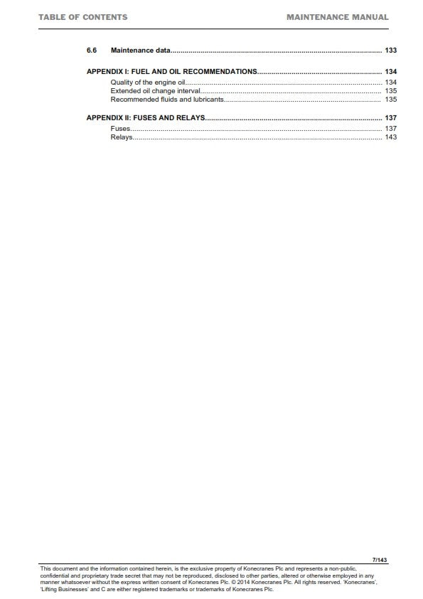 KONECRANES SMV 4127-4545 TB OPERATING & MAINTENANCE MANUAL REPRINTED COMB BOUND