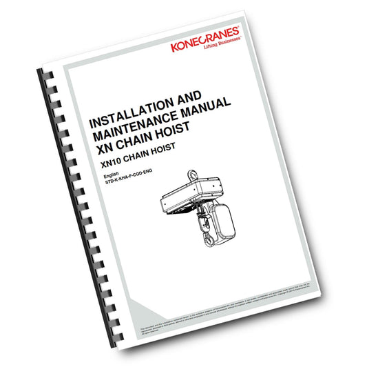 KONECRANES XN10 CHAIN HOIST INSTALL & MAINTENANCE MANUAL REPRINTED COMB BOUND