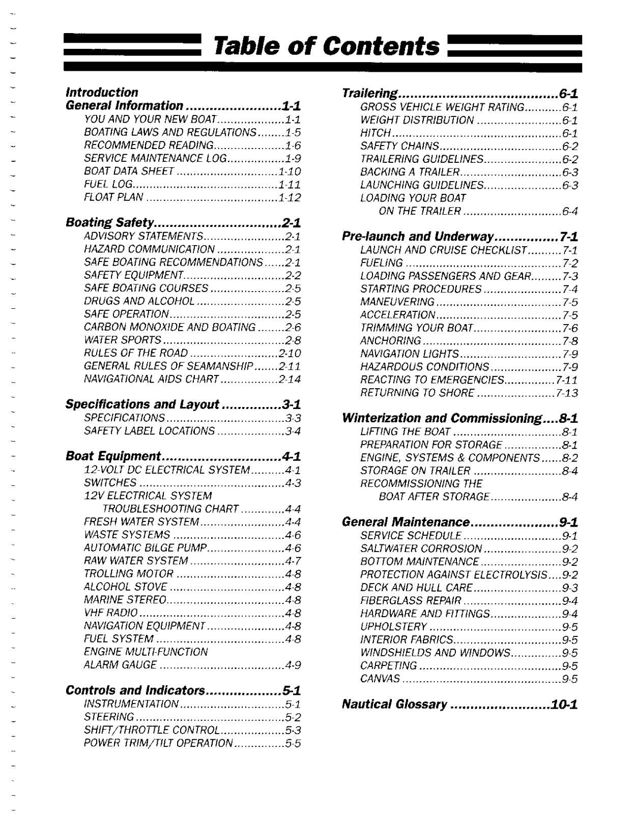 WELLCRAFT FISHBOAT 1996 OWNERS MANUAL REPRINTED COMB BOUND