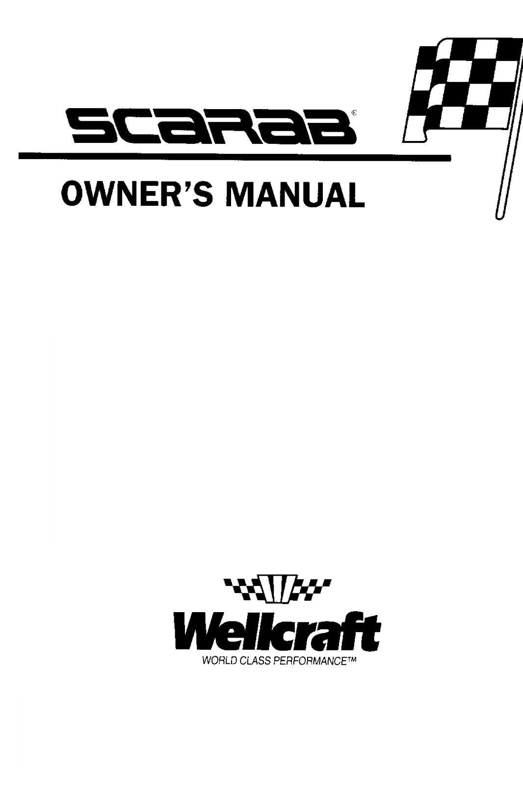 WELLCRAFT SCARAB 1996 OWNERS MANUAL REPRINTED COMB BOUND